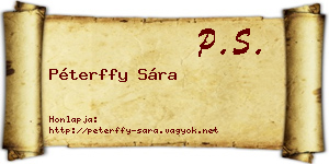 Péterffy Sára névjegykártya